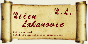Milen Lakanović vizit kartica